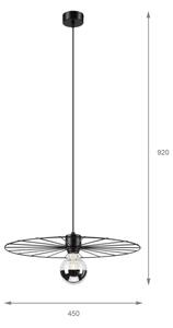 Lustr na lanku MONTANA 1xE27/15W/230V pr. 45 cm černá
