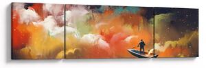 Obraz - Muž plující vesmírem (170x50 cm)