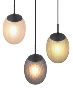 Trio Leuchten 364230317 FACETTE - Závěsný trojramenný lustr se skleněnými stínidly, 3 x E27, Ø 43cm (Závěsný lustr se třemi různě barevnými skly)