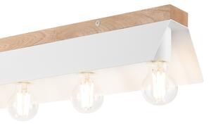 Stropní svítidlo ESME 5xE27/15W/230V bílá/dub