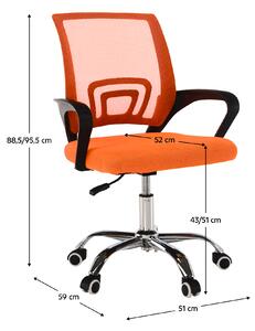 KONDELA Kancelářská židle, oranžová/černá/chrom, DEX 2 NEW