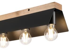 Stropní svítidlo ESME 5xE27/15W/230V černá/dub
