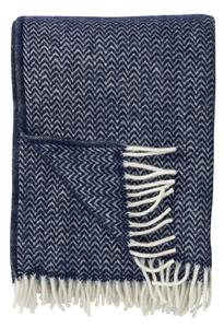 Klippan Vlněný pléd Chevron denim blue 130x200