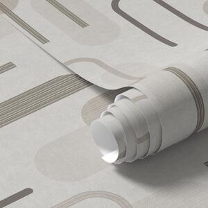 Tapety Geometrický vzor s oblouky v neutrálních odstínech, Tapety abstraktní, a01255 : uwalls.cz