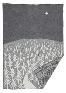 Klippan Vlněná deka House in the forest grey 130x180