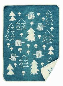 Klippan Dětská deka Mushroom blue (chenille) 70x90