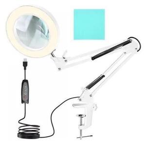 LED Stmívatelná stolní lampa s lupou LED/6W/5V bílá