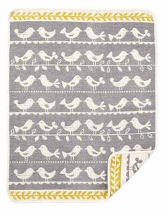 Klippan Dětská deka Birds grey (chenille) 70x90