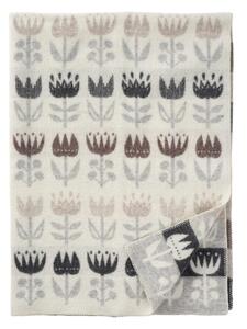 Klippan Vlněná deka Tulip grey 130x180