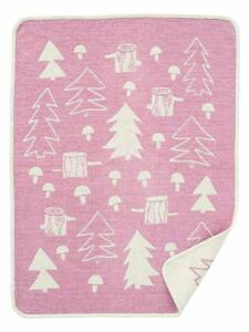 Klippan Dětská deka Mushroom pink (chenille) 70x90