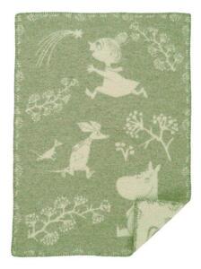 Klippan Vlněná dětská deka Moomin Winterland green 65x90