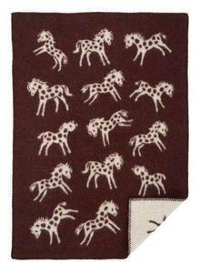 Klippan Vlněná dětská deka Pony brown 65x90