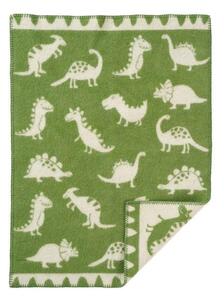 Klippan Vlněná dětská deka Dino green 65x90