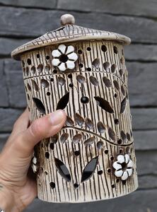 Supeko keramický svícen 22 cm kytičky