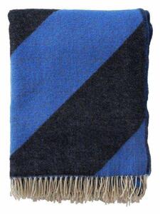 Klippan Merino pléd Angle blue black 130x200