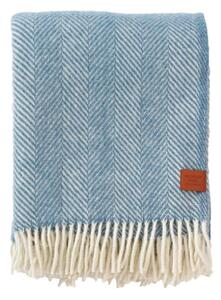 Klippan Vlněný pléd Herringbone couldy blue 130x180