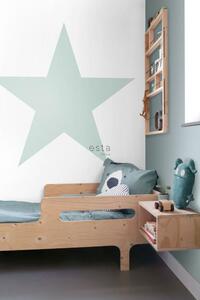 Bílá vliesová obrazová tapeta na zeď, zelená hvězda 158841, 1,86 x 2,79 m, Little Bandits, Esta
