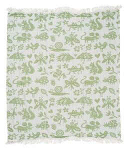 Klippan Bavlněná dětská deka Garden Animal green 75x90