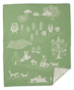 Klippan Bavlněná dětská deka Little Bear green 70x90