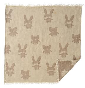 Klippan Bavlněná dětská deka Bunny Bear beige 75x90