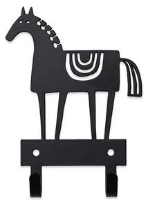 Bengt & Lotta Kovový věšák na zeď Horse black 14x10,5