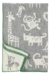 Klippan Vlněná dětská deka Jungle grey 90x130