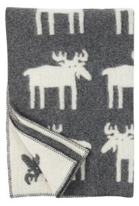 Klippan Vlněná dětská deka Moose grey 90x130