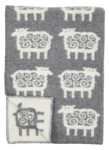 Klippan Vlněná dětská deka Sheep grey 90x130