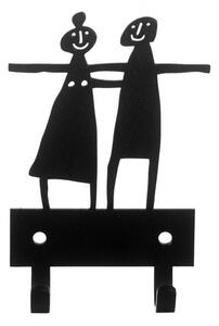 Bengt & Lotta Kovový věšák na zeď Couple black 12x8,5