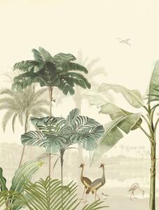 Vliesová obrazová tapeta Oáza, palmy, ptáci 317403, 212 x 280 cm, Oasis, Eijffinger