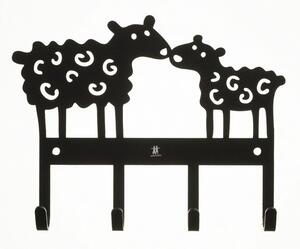 Bengt & Lotta Kovový věšák na zeď Sheep black 15x19