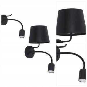 TK Lighting Moderní 2bodové nástěnné svítidlo MAJA BLACK s vypínačem černé