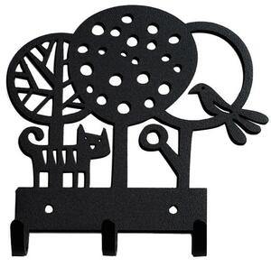 Bengt & Lotta Kovový věšák na zeď Trees black 15x15