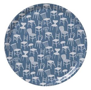 Klippan Kulatý servírovací tác Chairs blue d38