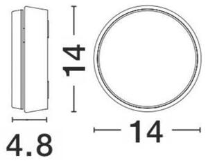 NV 810067 Venkovní nástěnné svítidlo GRAVITY tmavě šedý hliník akrylový difuzor LED 12W 3000K 220-240V rotační IP54 - NOVA LUCE