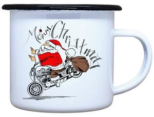 Plecháček s potiskem Santa na motorce Objem: 330 ml