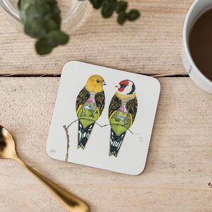 The DM Collection Tácek pod sklenici Two Goldfinches Pěnkava 9x9