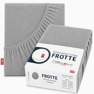 Froté prostěradlo 100x200 s Gumou Hrubá Bavlna PREMIUM Bok 30 Ocelové