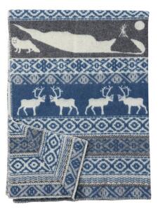 Klippan Vlněná deka Sarek blue 130x180