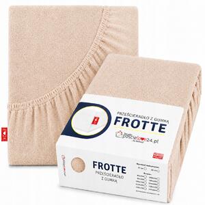 Froté prostěradlo 200x200 s Gumou Hrubá Bavlna PREMIUM Bok 30 cm Cafe