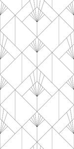 Vliesová obrazová tapeta, černobílý geometrický vzor Art Deco 158934, 150x300cm, Black & White, Esta