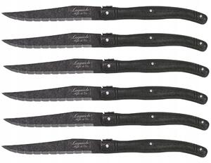 Nůž Laguiole na steaky Black Stonewash 6 Ks