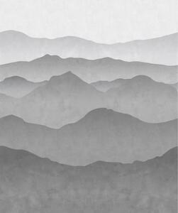 Vliesová obrazová tapeta, Černobíllá horská krajina 158939, 250x300cm, Black & White, Esta