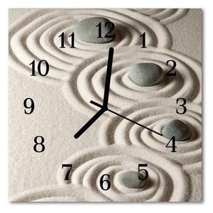 Nástenné skleněné hodiny Pískové kameny 30x30 cm