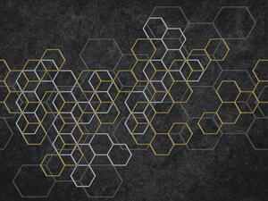 Luxusní geometrická obrazová tapeta s hexagony Z90070, 330 x 300 cm, Automobili Lamborghini 2, Zambaiti Parati