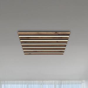 Globo LED stropní svítidlo Hayden, délka 45 cm, černá/tmavé dřevo, Černá, Obývací pokoj / jídelna, Hliník