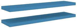 Plovoucí nástěnné police 2 ks modré 90 x 23,5 x 3,8 cm MDF
