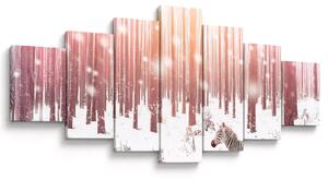 Obraz - Zebra v zasněženém lese (210x100 cm)