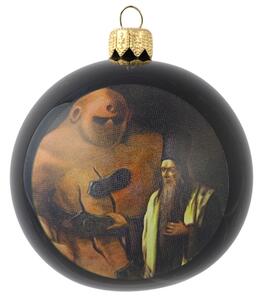 Vánoční ozdoba s potiskem Golema a Rabí Löwa