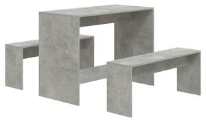 3dílný jídelní set betonově šedý dřevotříska